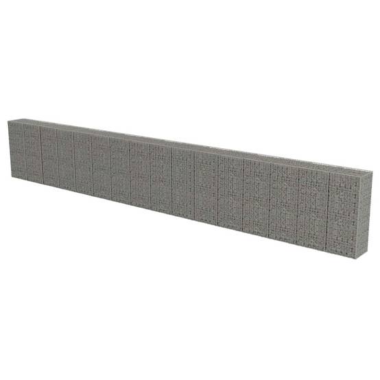 PANGIVO - Mur à gabion avec couvercles Acier galvanisé Argenté 900 x 50 x 150 cm - PANGIVO - Image 2