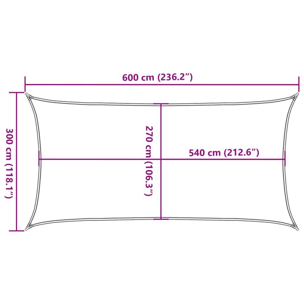PANGIVO - Voile d'ombrage PEHD sable 600 x 300 cm - PANGIVO - Image 9