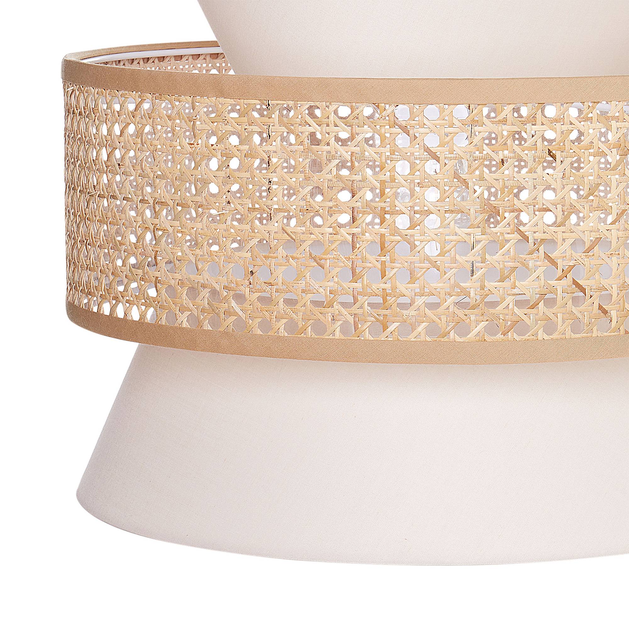 Beliani - Lampe suspension Tissu Beige LUYANO - 40x40x167- Beliani - Image 5