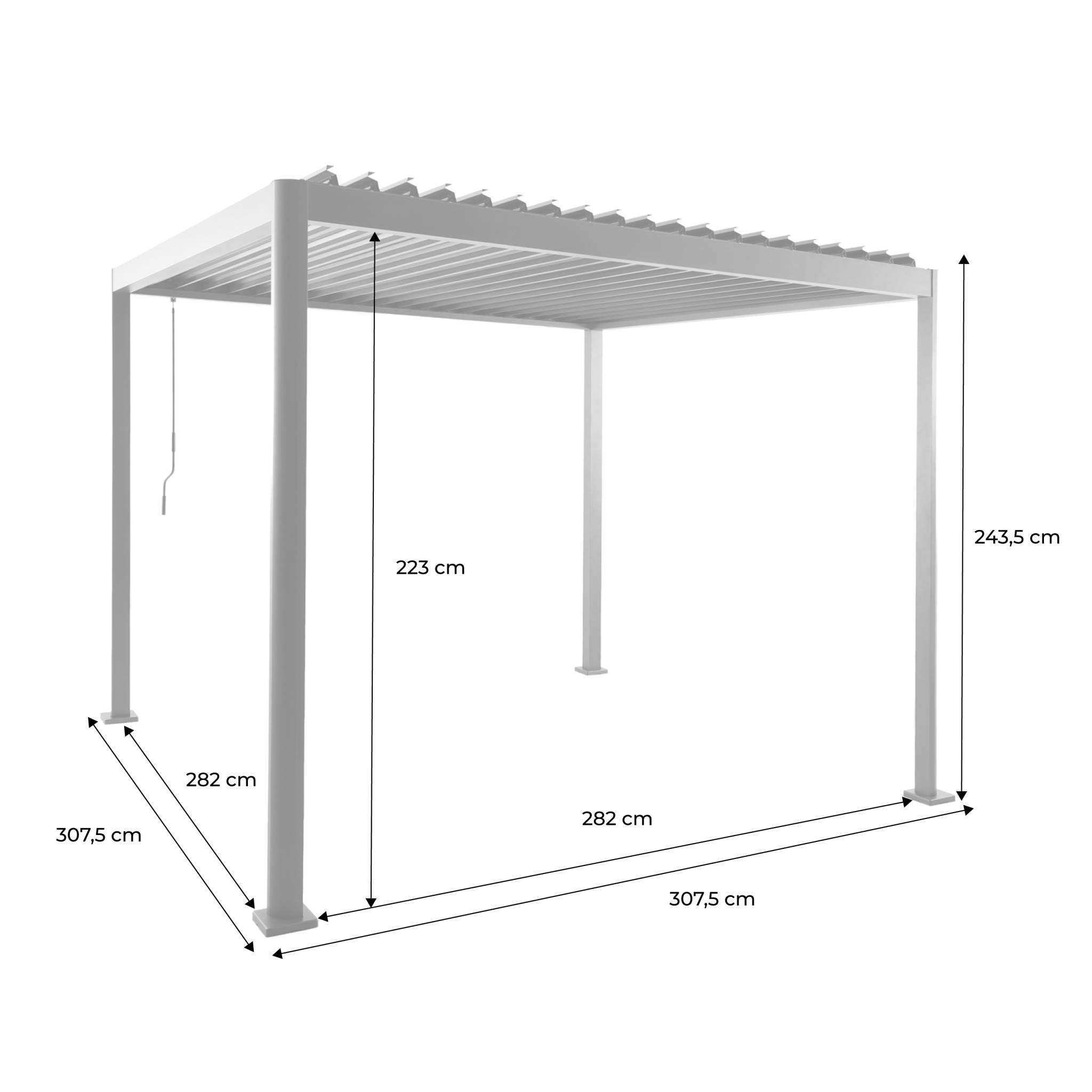 sweeek - Pergola bioclimatique effet bois aluminium et acier lames orientables 3x3m - Imperial | sweeek - Image 4