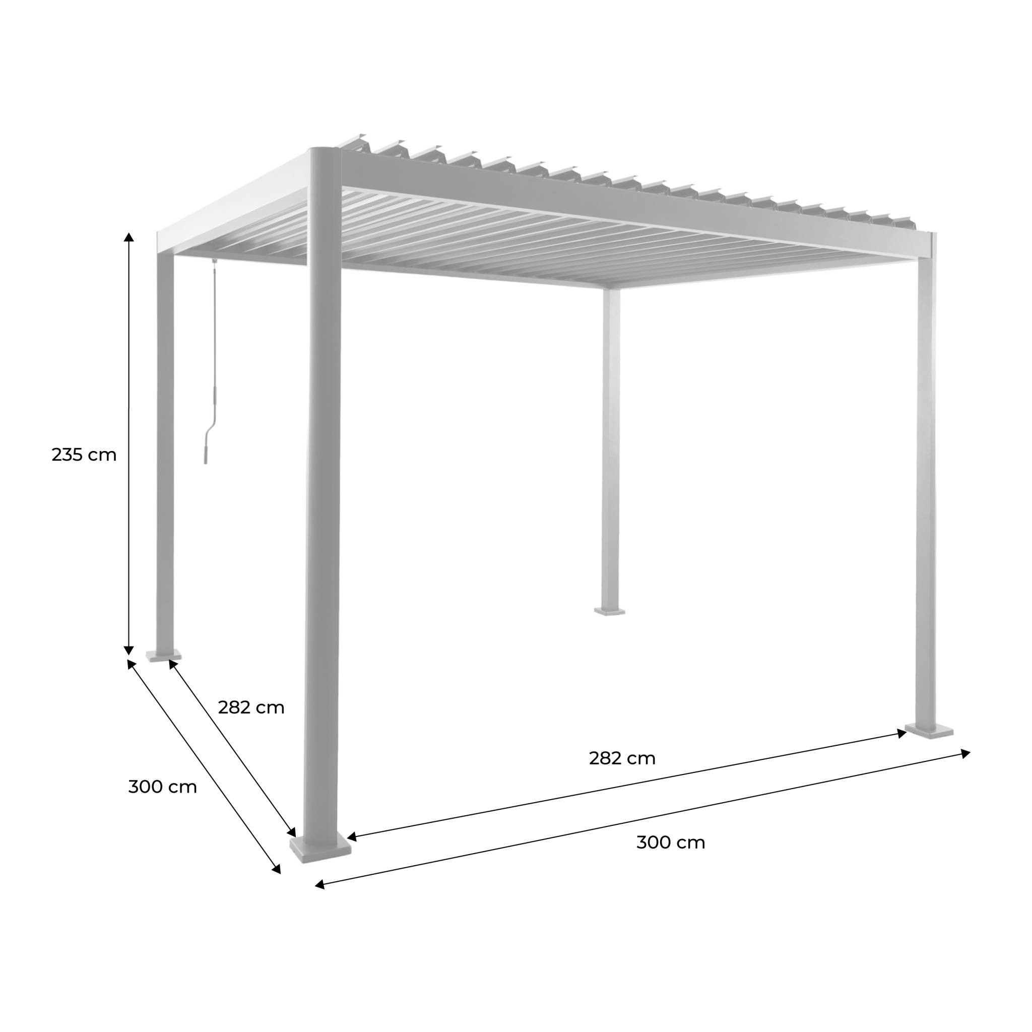 Pergola bioclimatique effet bois aluminium et acier lames orientables 3x3m - Imperial | sweeek - Image 4