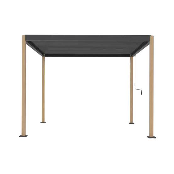 Pergola bioclimatique effet bois aluminium et acier lames orientables 3x3m - Imperial | sweeek - Image 3