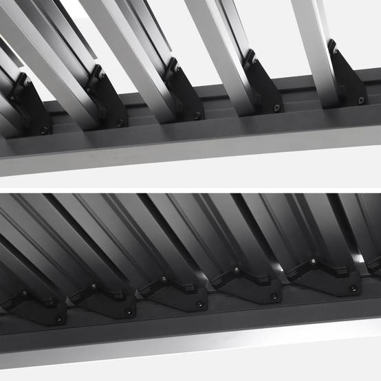 Pergola bioclimatique effet bois aluminium et acier lames orientables 3x3m - Imperial | sweeek - Image 5