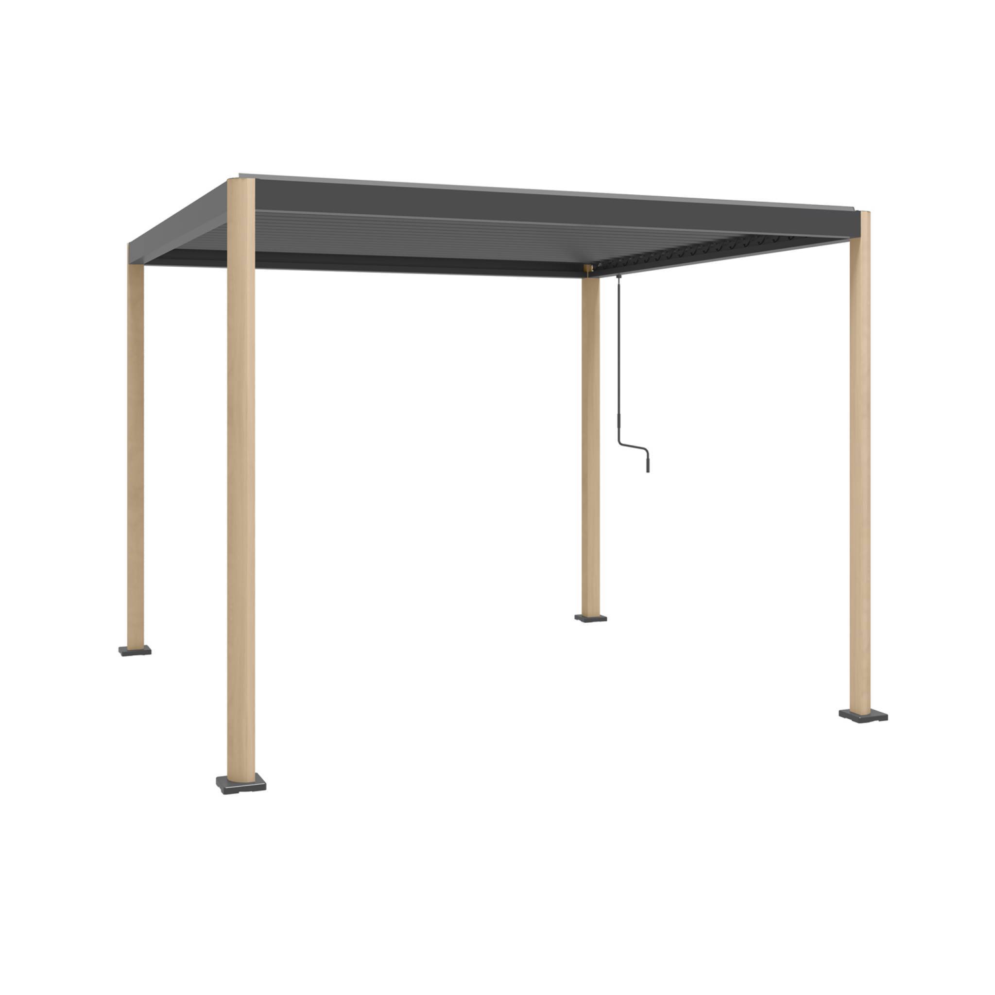 Pergola bioclimatique effet bois aluminium et acier lames orientables 3x3m - Imperial | sweeek - Image 2