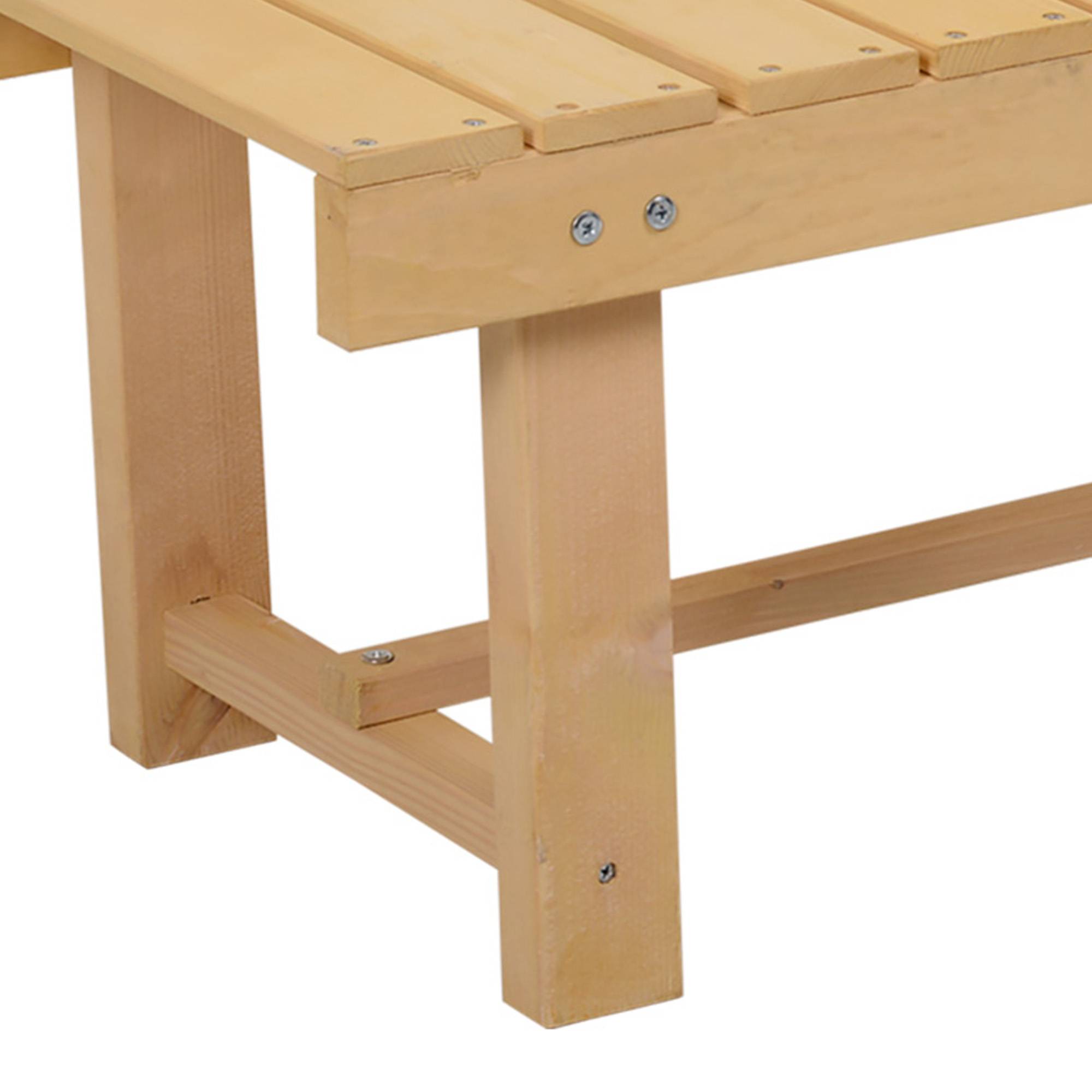 Banc de Jardin 2 Places Style Rural Chic Assise à Lattes dim. 110L x 38l x 35H cm Bois de Sapin pré-huilé - Image 9