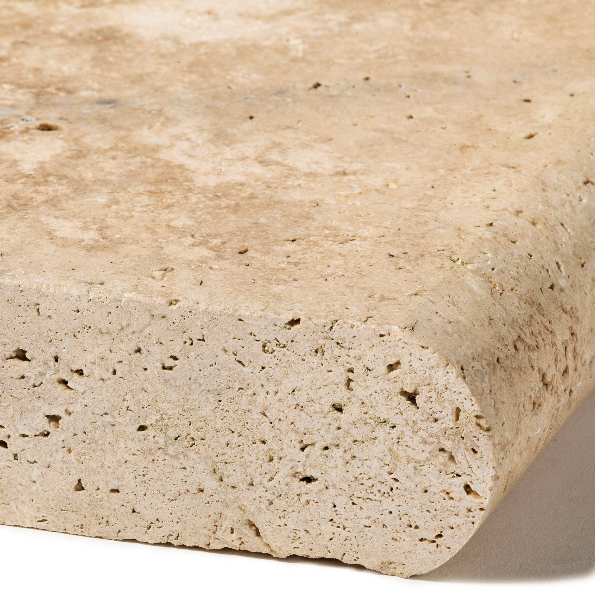 RO'MA Nature - Margelle de piscine Travertin Beige Nuancé 61x33x5 cm Bord 1/2 Rond (à l'unité) - RO'MA NATURE - Image 2
