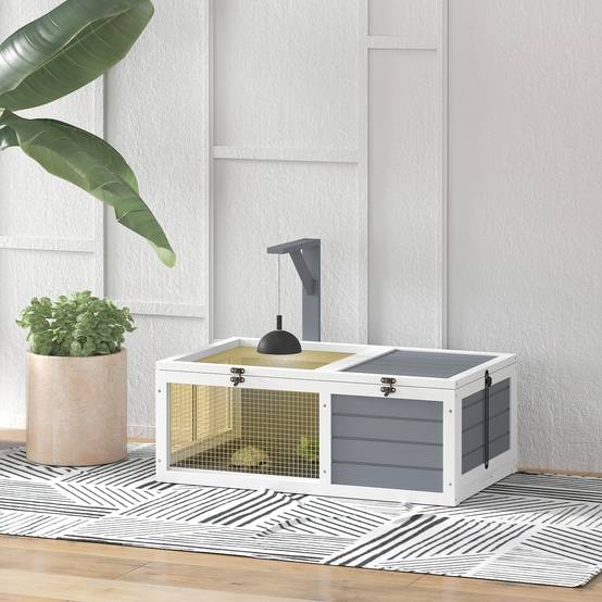 Enclos pour tortues bois gris 81 x 48 x 31.5 cm - PANGIVO - Image 4