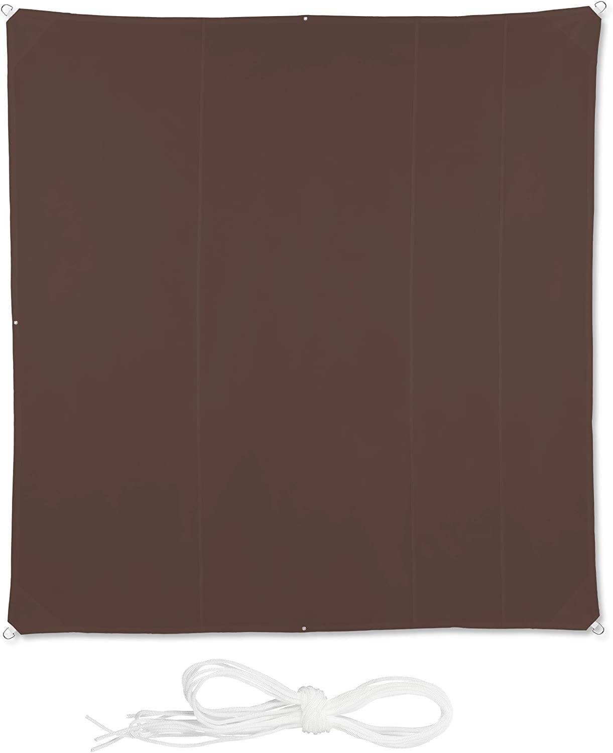 Helloshop26 - Voile d'ombrage carré 5 x 5 m brun - Image 2