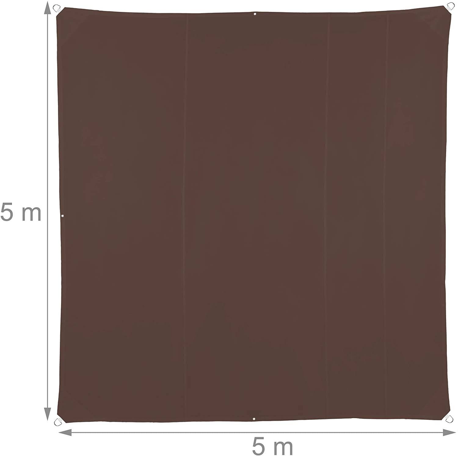 Helloshop26 - Voile d'ombrage carré 5 x 5 m brun - Image 1