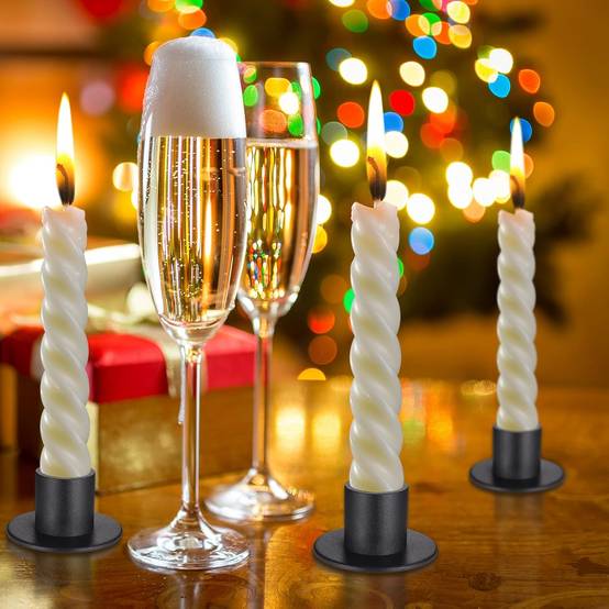 6 pièces bougeoirs en fer noir, bougeoirs décoratifs de table en métal rouillé vintage pour mariages, fêtes, Saint-Valentin, anniversaires-Lytech - Image 3