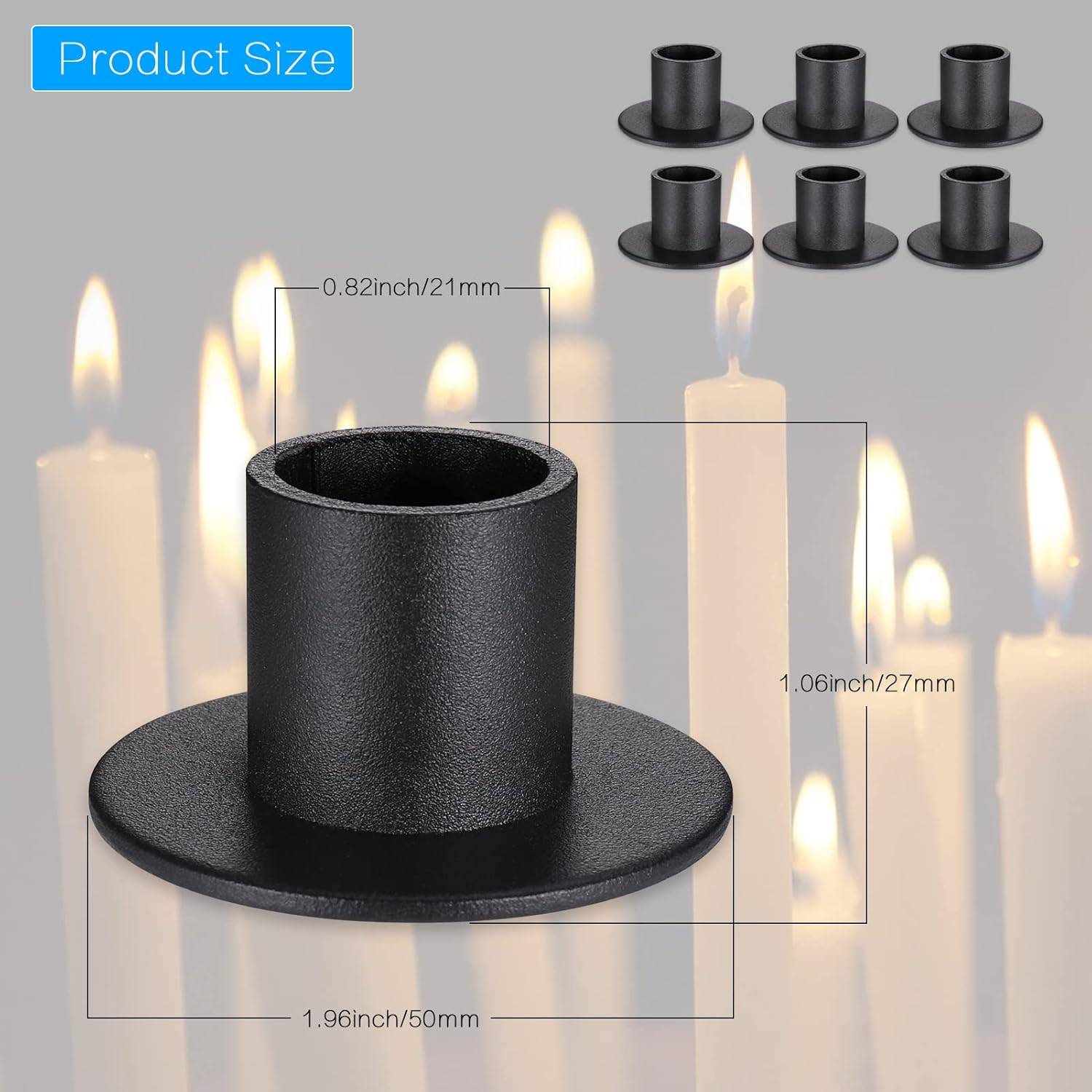 6 pièces bougeoirs en fer noir, bougeoirs décoratifs de table en métal rouillé vintage pour mariages, fêtes, Saint-Valentin, anniversaires-Lytech - Image 5