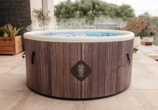 Spa gonflable 2 places chauffant & massant imitation bois 150cm - Image 3