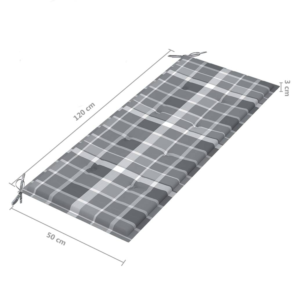 Helloshop26 - Banc de jardin meuble de patio d'extérieur terrasse empilable et coussin 128,5cm bois de teck massif - Image 8