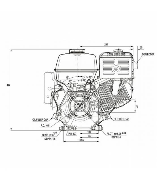 Honda Engine - Moteur Honda GX390 13 CV avec sortie horizontale 389 cm3 QHB1 - Image 3