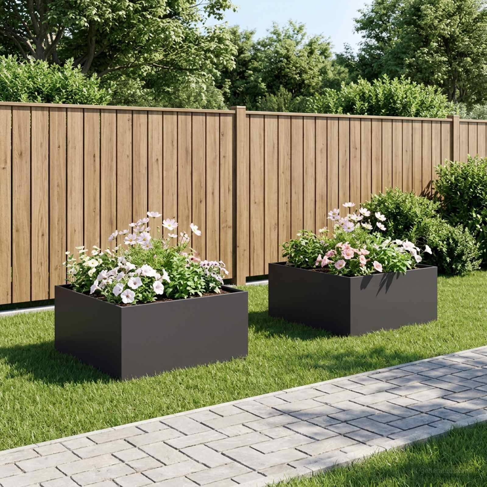 Vidaxl - Cache-pot de jardin 2 pc Noir 100 x 100 x 40 cm vidaXL 8005121 - Image 1