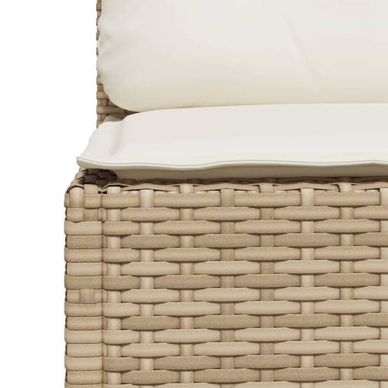 Canapé Modulaire sans Accoudoirs Rotin Synthétique pour Salon de Jardin – Terrasse Beige – ComfortXL Outdoor Living - Image 7