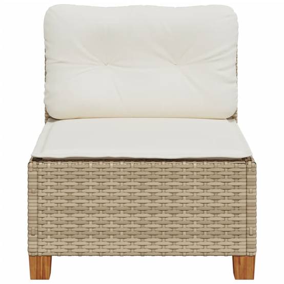 Canapé Modulaire sans Accoudoirs Rotin Synthétique pour Salon de Jardin – Terrasse Beige – ComfortXL Outdoor Living - Image 4