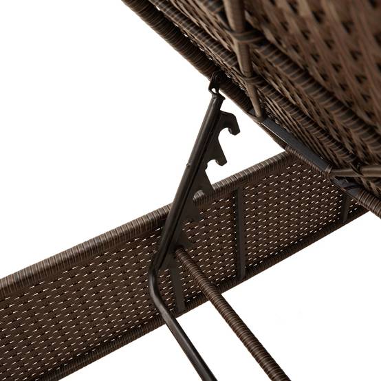 Duo Lits Bain Soleil Marron Résine Tressée Inclinable 5 Niveaux Matelas Blanc – ComfortXL Outdoor Living - Image 10