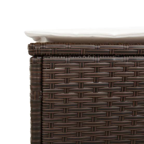 Duo Lits Bain Soleil Marron Résine Tressée Inclinable 5 Niveaux Matelas Blanc – ComfortXL Outdoor Living - Image 9
