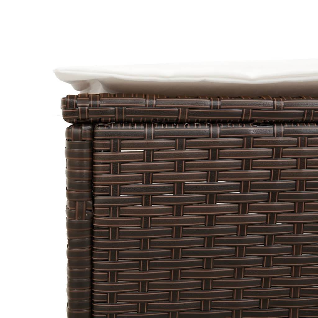 Duo Lits Bain Soleil Marron Résine Tressée Inclinable 5 Niveaux Matelas Blanc – ComfortXL Outdoor Living - Image 9