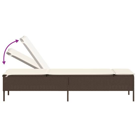 Duo Lits Bain Soleil Marron Résine Tressée Inclinable 5 Niveaux Matelas Blanc – ComfortXL Outdoor Living - Image 8
