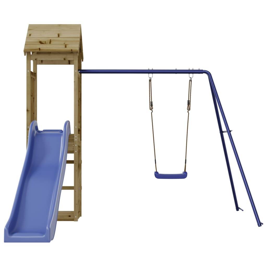 Helloshop26 - Aire de jeux d'extérieur balançoires toboggan portiques robuste jeux jardin 238 x 321 x 207 cm bois de pin imprégné - Image 3
