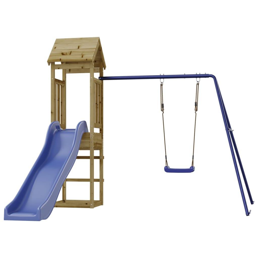 Helloshop26 - Aire de jeux d'extérieur balançoires toboggan portiques robuste jeux jardin 238 x 321 x 207 cm bois de pin imprégné - Image 2