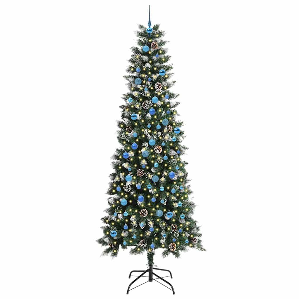 Sapin de Noël | Arbre de Noël artificiel Vert 240 cm PVC, plastique et acier Maison Chic - Image 3