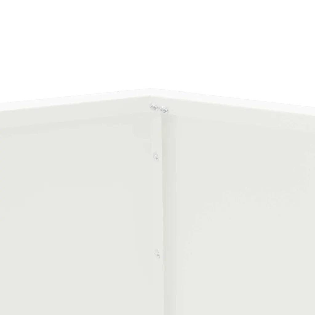 Jardinière rectangulaire extérieure jardin 50 x 50 x 40 cm esthétique durable en acier blanc - Image 4