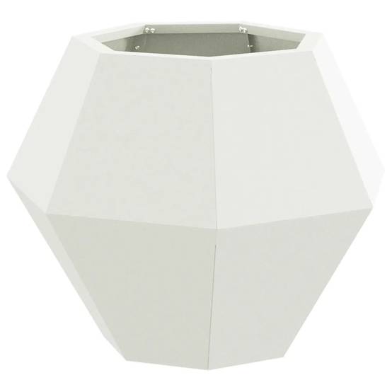Jardinière rectangulaire extérieure jardin 50 x 50 x 40 cm esthétique durable en acier blanc - Image 1