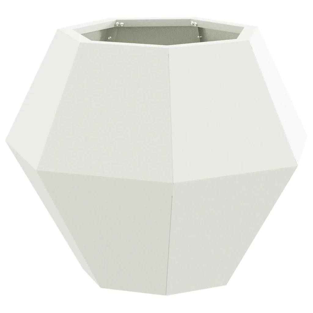 Jardinière rectangulaire extérieure jardin 50 x 50 x 40 cm esthétique durable en acier blanc - Image 1