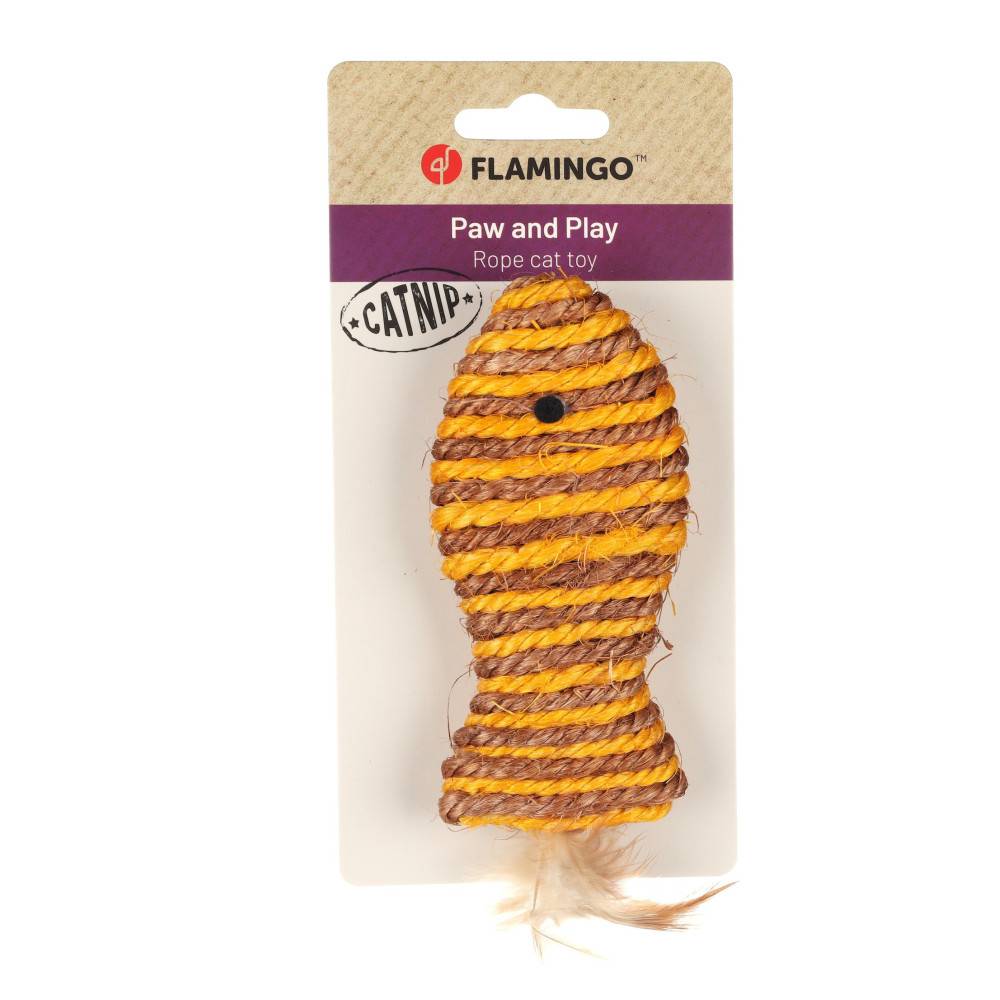 Flamingo - Flamingo - Jouet Justo poisson 14 x 5 x 2 cm Brun & Jaune pour chat - Image 3