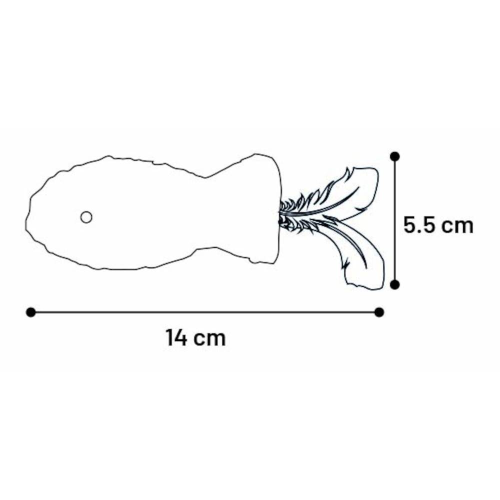 Flamingo - Flamingo - Jouet Justo poisson 14 x 5 x 2 cm Brun & Jaune pour chat - Image 2