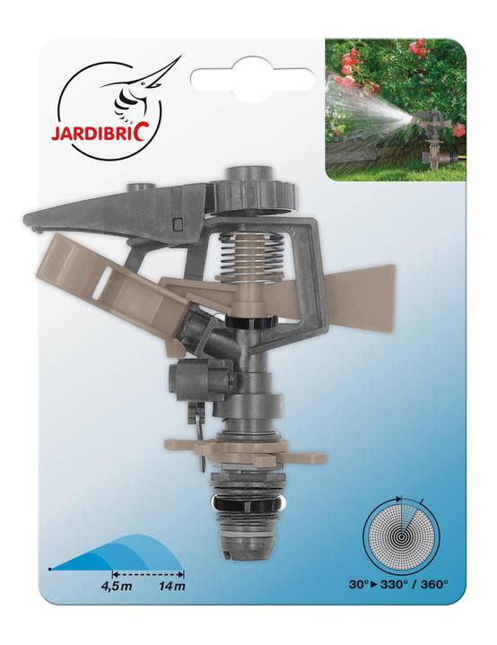 Jardibric - Jardibric - Asperseur Arrosage 360° Plastique Réglable - Arroseur Jardin 4,5 à 14 m - Image 4