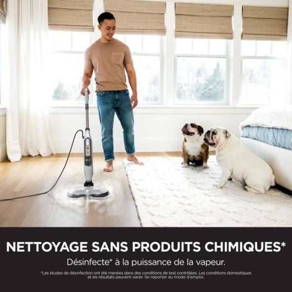 Balai - Nettoyeur Vapeur SHARK S8201EU Steam Mop - Balai Vapeur Automatique - 2 tampons rotatifs - 3 réglages vapeur - Elimine taches et saleté - Image 5