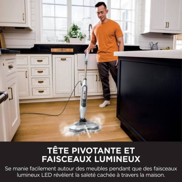 Balai - Nettoyeur Vapeur SHARK S8201EU Steam Mop - Balai Vapeur Automatique - 2 tampons rotatifs - 3 réglages vapeur - Elimine taches et saleté - Image 6