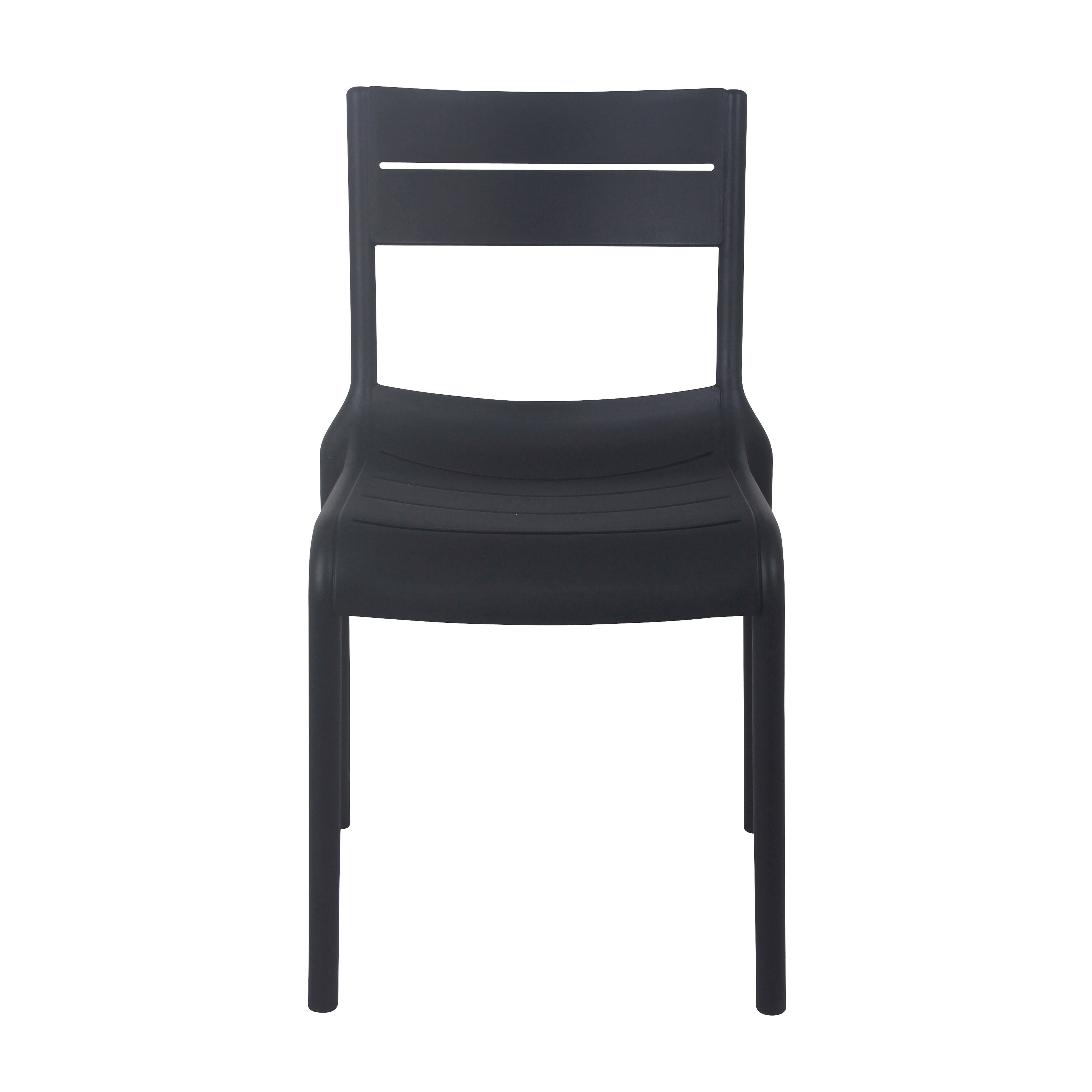 Oviala - Lot de 4 chaises de terrasse en plastique noires Paname - Oviala - Image 5