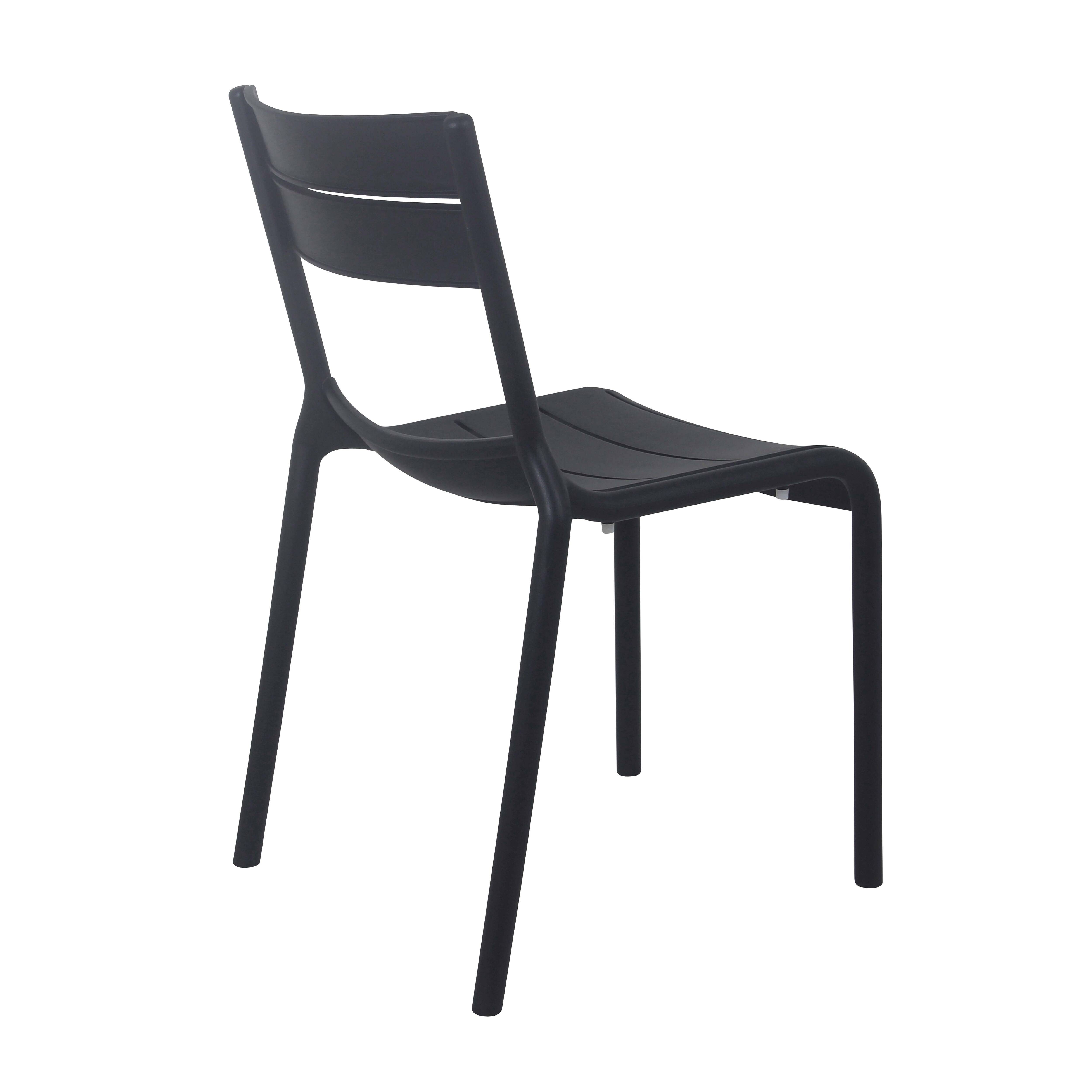 Oviala - Lot de 4 chaises de terrasse en plastique noires Paname - Oviala - Image 6