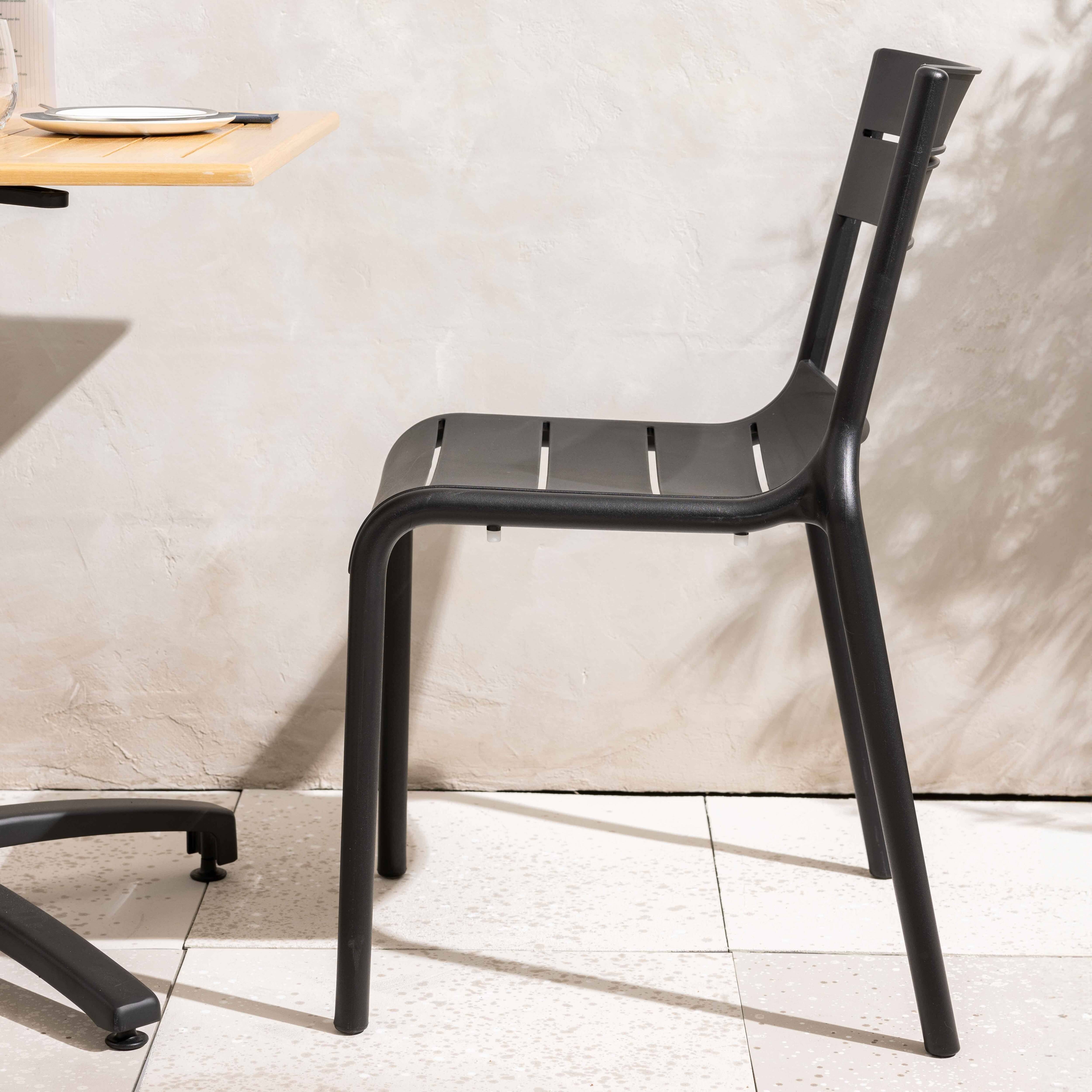 Oviala - Lot de 4 chaises de terrasse en plastique noires Paname - Oviala - Image 4
