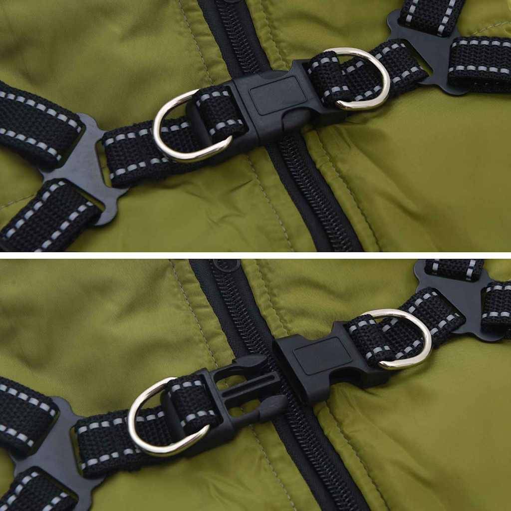 Veste Chien Extérieur Chaude Harnais Intégré Hiver 2XL Vert Armée - ComfortXL Outdoor Living - Image 6