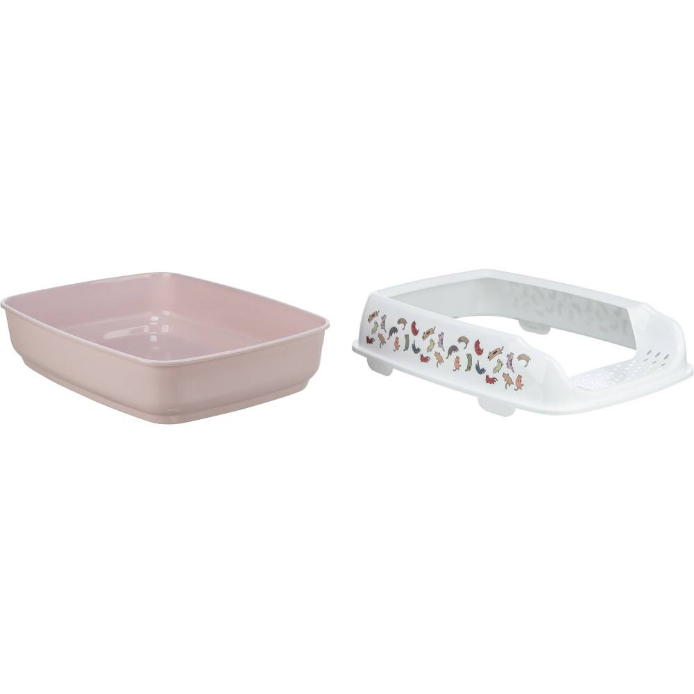 Trixie - Bac à litière Delio rose et blanche 49.5 x 38 x 20 cm pour chat - Image 4