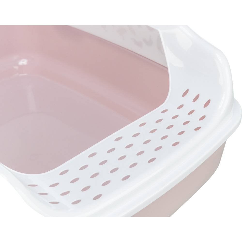 Trixie - Bac à litière Delio rose et blanche 49.5 x 38 x 20 cm pour chat - Image 5