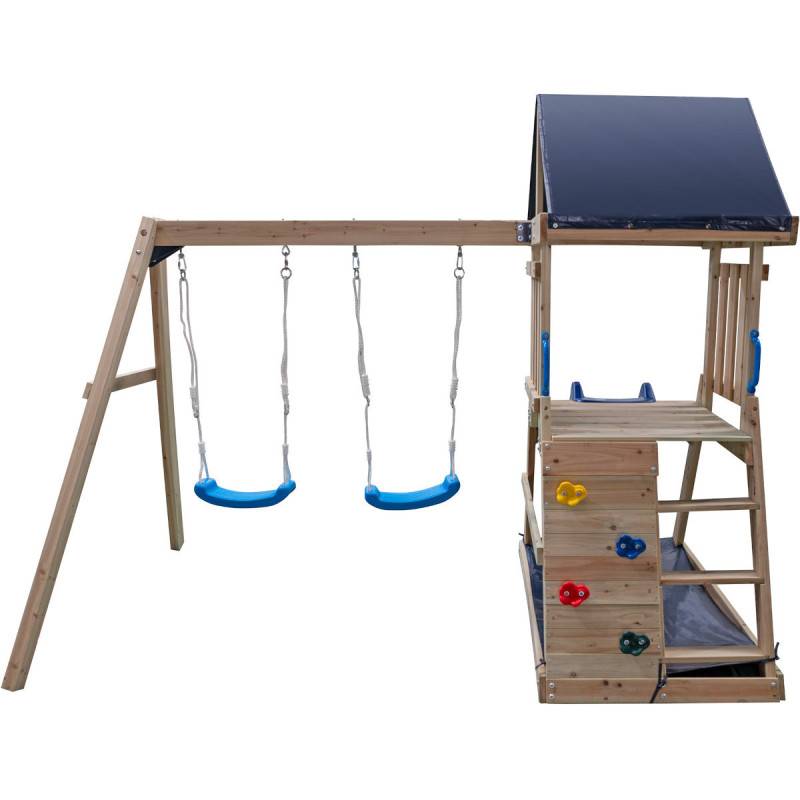 Abracadaprout - Aire de jeux extérieure bois thermo traité avec toboggan et balançoires Abracadaprout 3-10 ans - Image 4