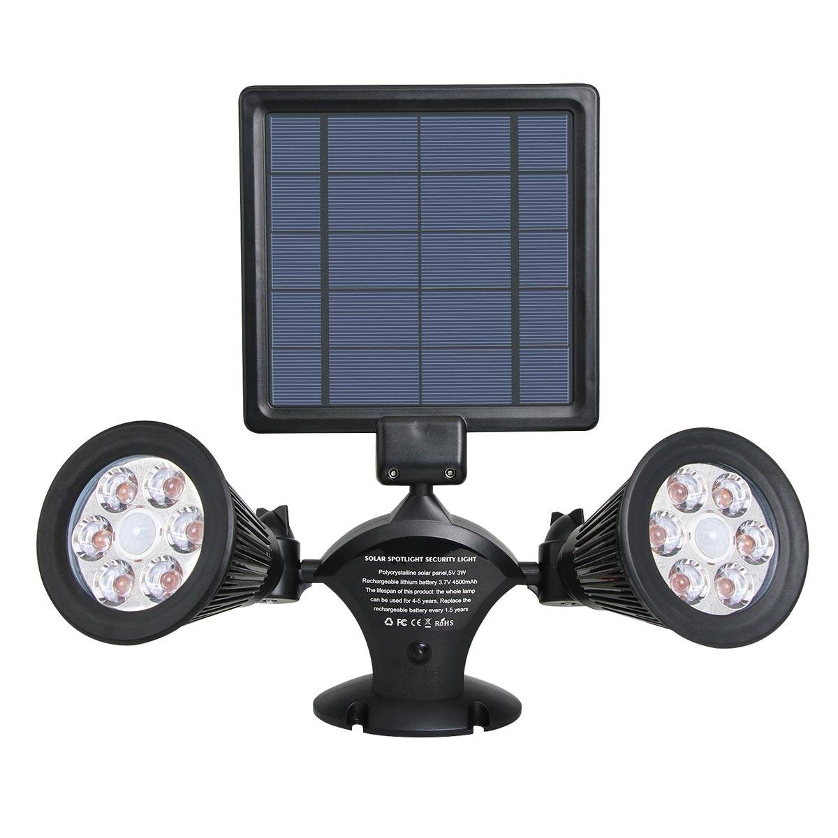 Lumisky - Double projecteur solaire avec détecteur DOLBY Noir Plastique 600LM - Image 1