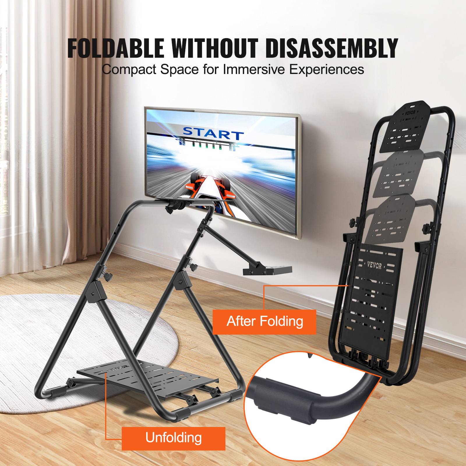 VEVOR Support de Volant Course Pliable Hauteur Réglable Portable - Image 6