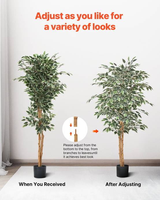 VEVOR Arbre Artificiel Plante Artificielle Faux Ficus 1,5 m Décoration Intérieur - Image 6