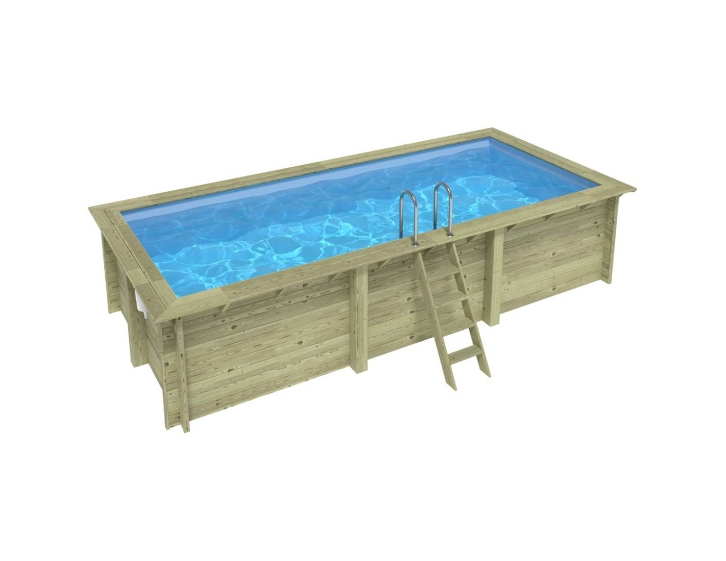 Altanka - Piscine hors sol en bois AQUA 6.1 x 2.85 - H.1.31 m, bleu pâle, cadre en métal - sans dalle - BAS7307OSPU - ALTANKA - Image 1