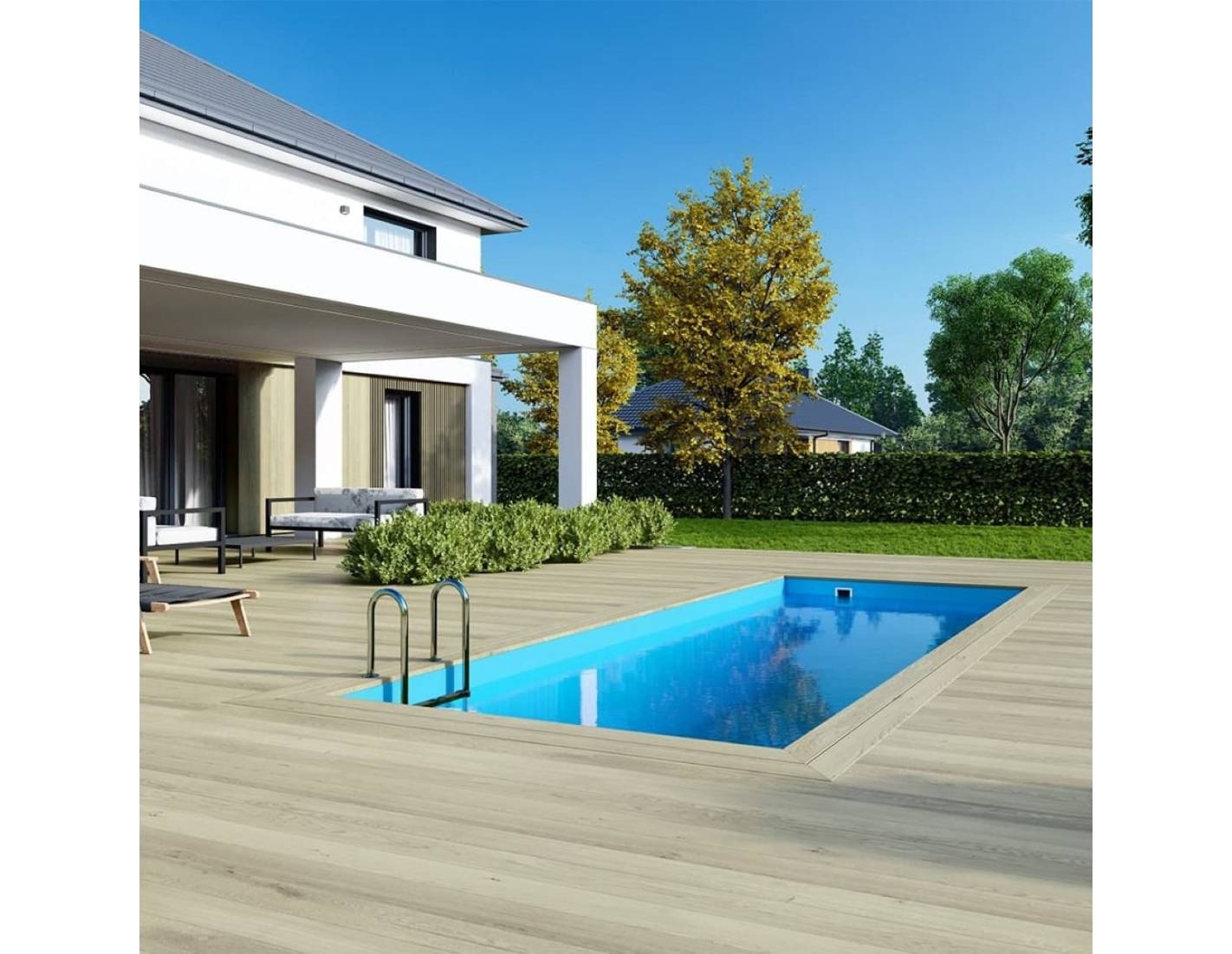 Altanka - Piscine hors sol en bois AQUA 6.1 x 2.85 - H.1.31 m, bleu pâle, cadre en métal - sans dalle - BAS7307OSPU - ALTANKA - Image 3
