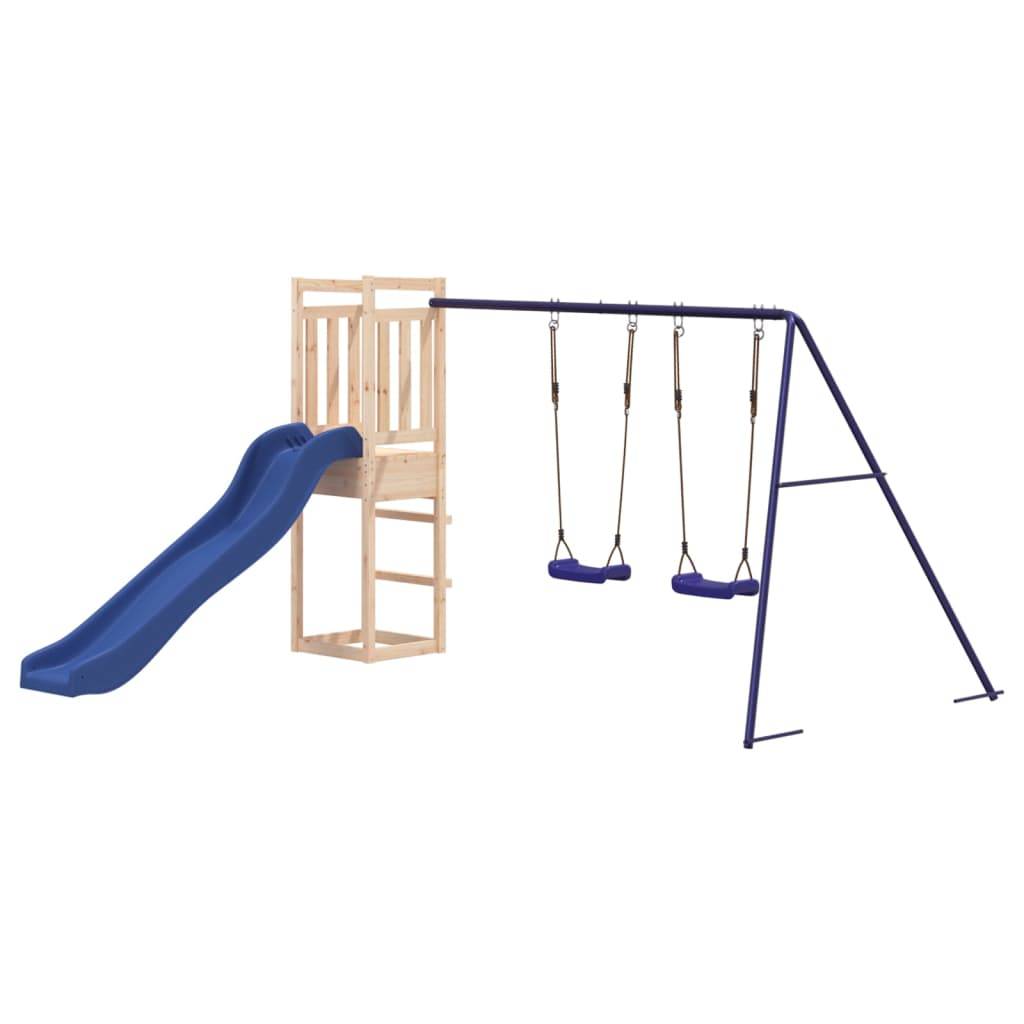Helloshop26 - Aire de jeux d'extérieur balançoires toboggan portiques robuste jeux jardin 308 x 321 x 169 cm bois de pin massif - Image 2