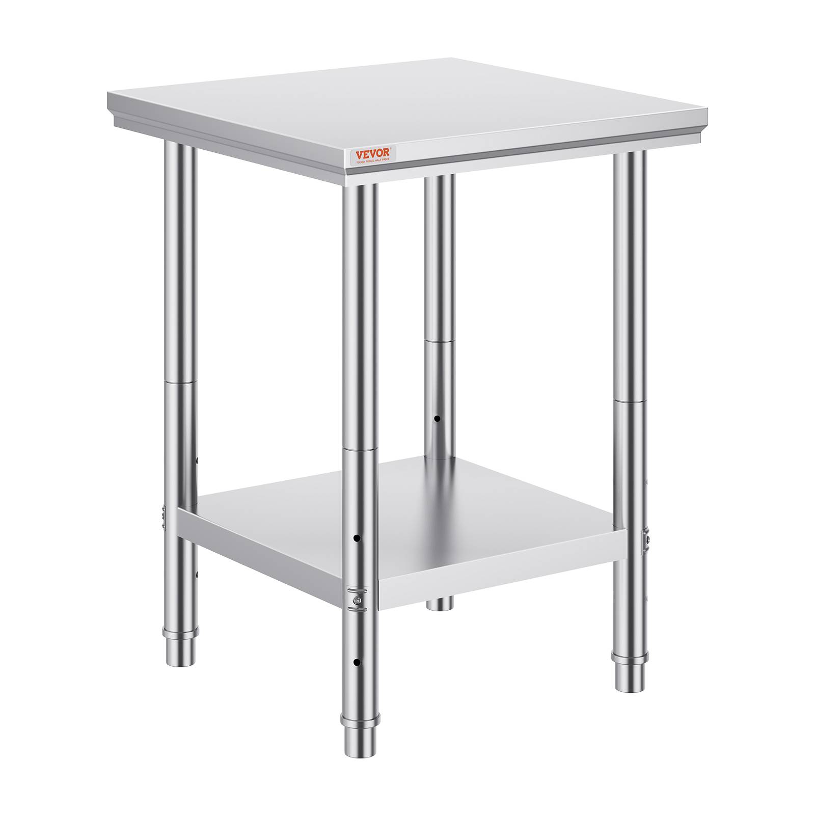 Vevor - VEVOR Table de travail cuisine inox 60x60x80cm à 2 étages, pour préparation repas, hôtels, hôpitaux. - Image 1